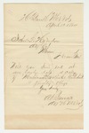 1864-04-10 A. Small requests a copy of Pelatiah Coolbroth's enlistment as musician by A. Small
