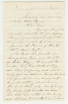 1864-12-19 W.B. Bangs writes for information on the welfare of James S. Pierce of Company H by W. B. Bangs