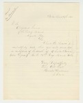 1865-04-27   Horatio Woodman requests a death certificate for Charles Brown (alias Lyman) of Company I