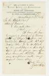 1866-08-23 James B. Bell requests a certificate of enlistment for Thomas Kimball by James B. Bell