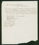 Undated - Petition of Charles Hamlin and others requesting promotion of William Montgomery to 2nd Lieutenant in the Hancock & Washington Company of Cavalry