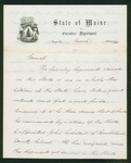 1862-03-01  Governor Washburn announces resignation of Colonel Goddard and his appointment of Major Samuel Allen in his place