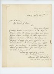 1864-10-15 Lt. Colonel Thomas Talbot writes Adjutant General Hodsdon asking for his recommendation for commission in the US Colored Troops by Thomas H. Talbot