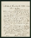 1861-10-23  Jasper Hutchings requests a position as Quartermaster in the new regiment