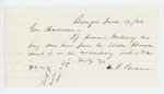 1862-06-19 C.P. Brown authorizes pay for Dennis Mahoney by C. P. Brown