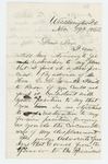 1862-11-19  George W. Brown requests to be restored to his former position