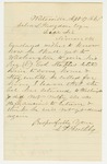 1861-09-17 L.T. Boothby inquires about Simon McCausland's return to his regiment by L. T. Boothby