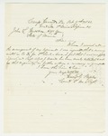 1861-10-09 Colonel Staples writes Adjutant General Hodsdon about vacancy in Company D by Henry G. Staples