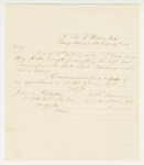 1861-10-20  Quartermaster James Tallman forwards receipts