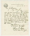 1861-12-12  Colonel Henry Staples acknowledges receipt of blank forms and distribution to company commanders