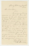 1862-07-10   Assistant Surgeon Frank Getchell writes regarding vacant surgeon's position