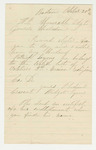 1863-10-20 Bridget Lyons requests a certificate of enlistment for Patrick Lyons in Company D by Bridget Lyons