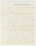 1865-04-25 Major General Oliver Otis Howard writes Governor Cony by Oliver Otis Howard