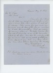 1861-05-11 Captain Smith requests flannel so that clothing can be made for the troops by Edwin Smith