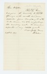 1861-09-04  Joseph Baker writes General Hodsdon regarding arrest of Charles E. Gove as deserter