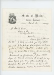 1862-03-04 Governor Washburn writes Dr. Carr regarding his request to obtain a commission or leave the service by Israel Washburn Jr.