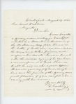 1862-08-19 T. Cushing recommends Roscoe Trivett for appointment as lieutenant in 9 month's service by T. Cushing