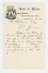 1863-11-30  Adjutant General Hodsdon requests aid for family of Abijah N. Clay