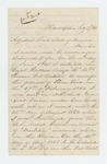 1866-07-29  David Louderback requests his discharge certificate in order to obtain his bounty