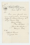 1864-09-08  Boston Mayor's Clerk requests information about Corporal Thomas Kelley