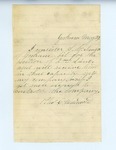 Undated (circa 1861) -  Captain A.P. Harris recommends Moses King for lieutenant