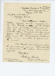 1861-08-17  Sergeant Major Speed requests descriptive roll of Company F