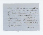Undated (circa 1861) - Fragment regarding 2nd Lieutenant Charles H. Small's promotion to Captain