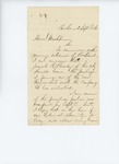 1861-09-04  Charles B. Merrill requests that Josiah Brady be allowed to join a different regiment