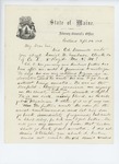 1861-09-14 Attorney General Josiah Drummond writes Governor Washburn regarding the case of Daniel W. Scribner by Josiah Hayden Drummond