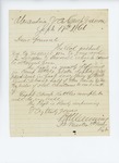 1861-09-19 S.H. Manning requests 12 Sergeant's swords for the regiment by S. H. Manning