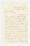 1861-10-01  Chaplain J.R. Adams writes Governor Washburn regarding regimental elections