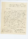 1861-10-03 Surgeon George Brickett writes Governor Washburn regarding hospital supplies by George E. Brickett