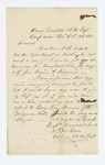 1861-10-08 Colonel Jackson requests allowance for transportation from Maine to Virginia by Nathaniel Jackson