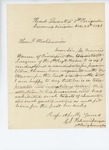 1861-12-22 Surgeon G.S. Palmer of the 1st Brigade recommends Dr. Francis Warren for promotion by G. S. Palmer