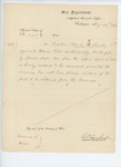 1863-05-20  Special Order 225 restoring Captain Charles H. Small to his command