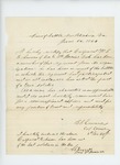 1864-06-22  Colonel Edwards recommends Corporal W.S. Robinson of Company E
