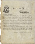 General Order Number 7, April 1861 by Israel Washburn Jr. and John L. Hodsdon