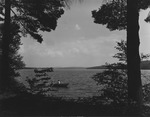 Man and a Woman in a Rowboat on a Maine Lake by Maine Development Commission