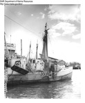 Dragger Tied Up to a Wharf by Department of Marine Resources