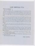 1851 Elihu Cresswell will and resettlement of slaves by Elihu Cresswell and J. E. Caldwell