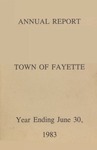 Annual Report : Town of Fayette, Year Ending June 30, 1983 by Town of Fayette