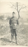 Photograph of Henry L. Foss's Army Friend Standing on a Hilltop, Tree behind