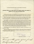Henry L. Foss's Selective Service Order to Report by Office of the Provost Marshal General and Selective Service System