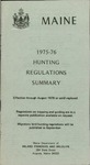 1975-76 Maine Hunting Regulations Summary by Maine Department of Inland Fisheries and WIldlife
