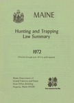 Maine Hunting and Trapping Law Summary, 1972 by Maine Department of Inland Fisheries and Game
