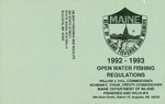 1992-1993 Open Water Fishing Regulations by Maine Department of Inland Fisheries and Wildlife