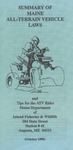 Summary of All Terrain Vehicle Laws and Tips for the ATV Rider, October 1996