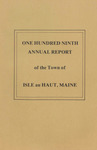 One-Hundred-Ninth Annual Report of the Municipal Officers of the Town of Isle au Haut, Maine for the Municpal Year 1982-1983