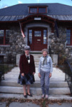 Rangeley Public Library, librarians Margaret Smith-Davenport, Muriel Green, Rangeley, Maine (1987) by John Kinkead Jones