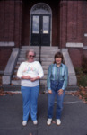 Librarians Lorraine Doggett, Carol Chesnet, Guilford Memorial Library, Guilford, Maine (1987) by John Kinkead Jones